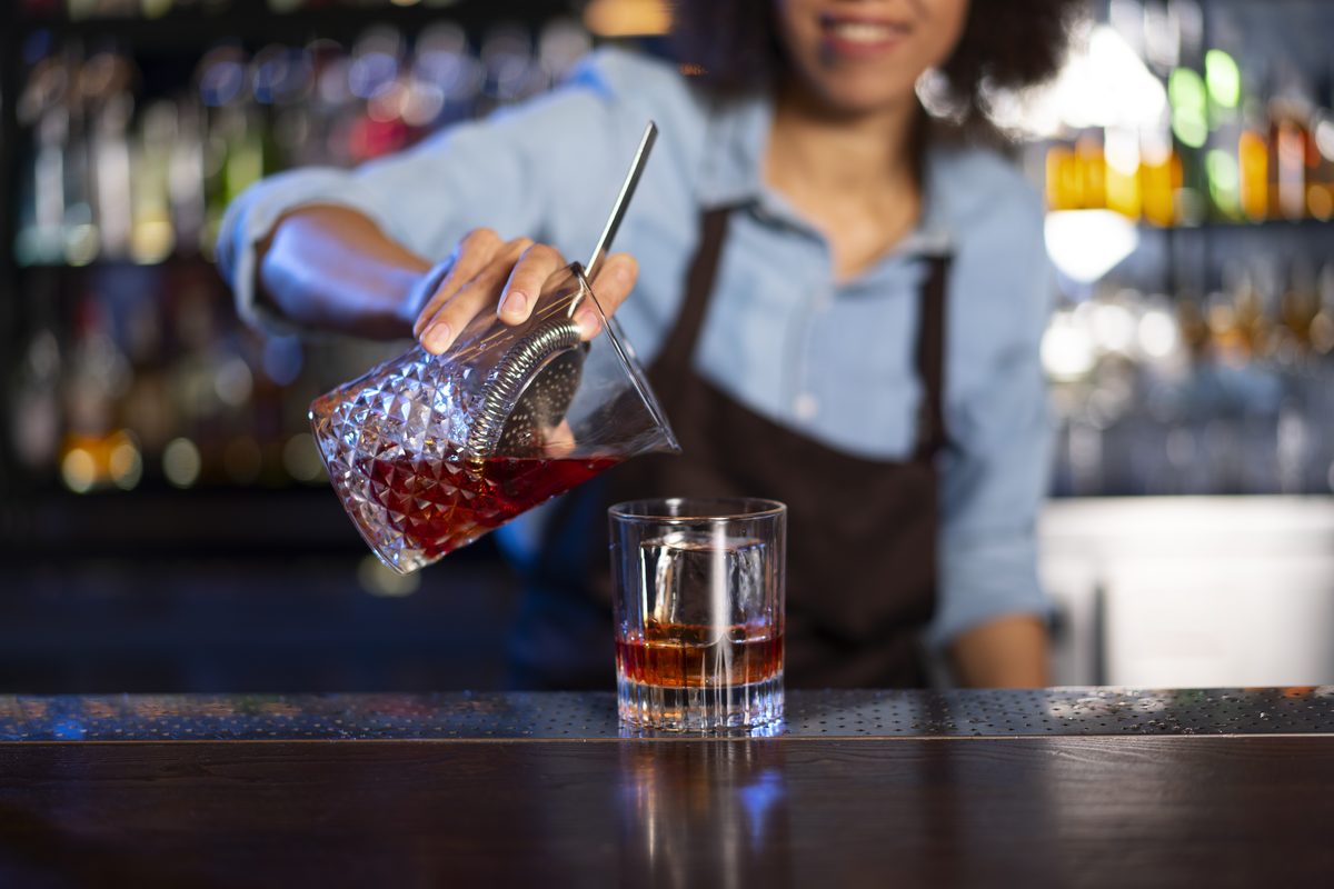 behind the bar
