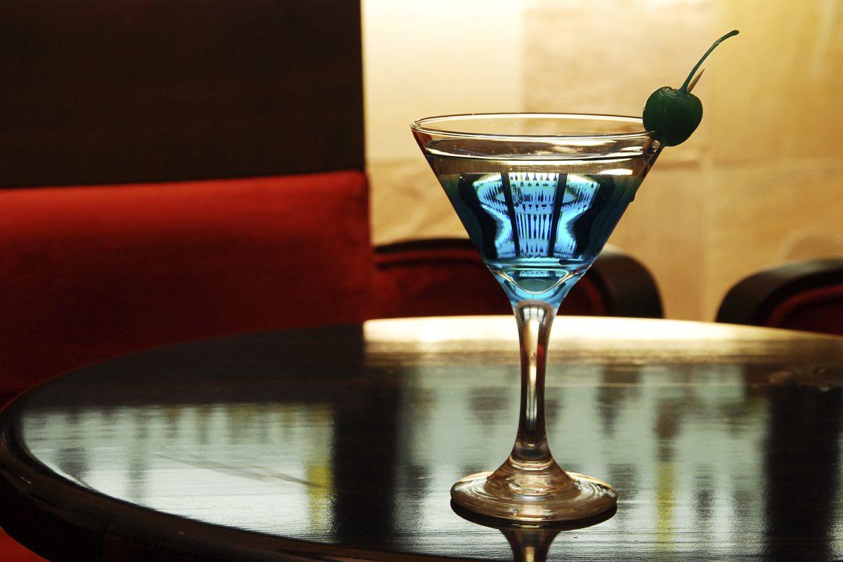 a martini on the table