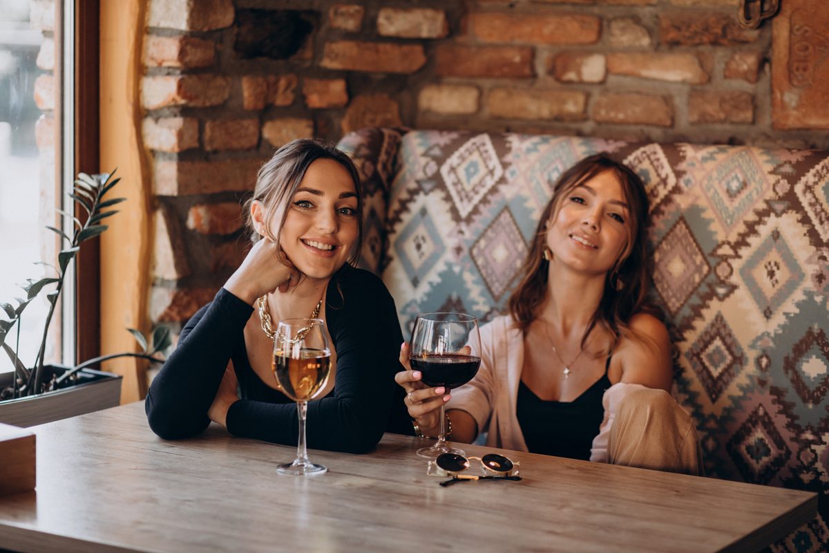 two glasses, one table