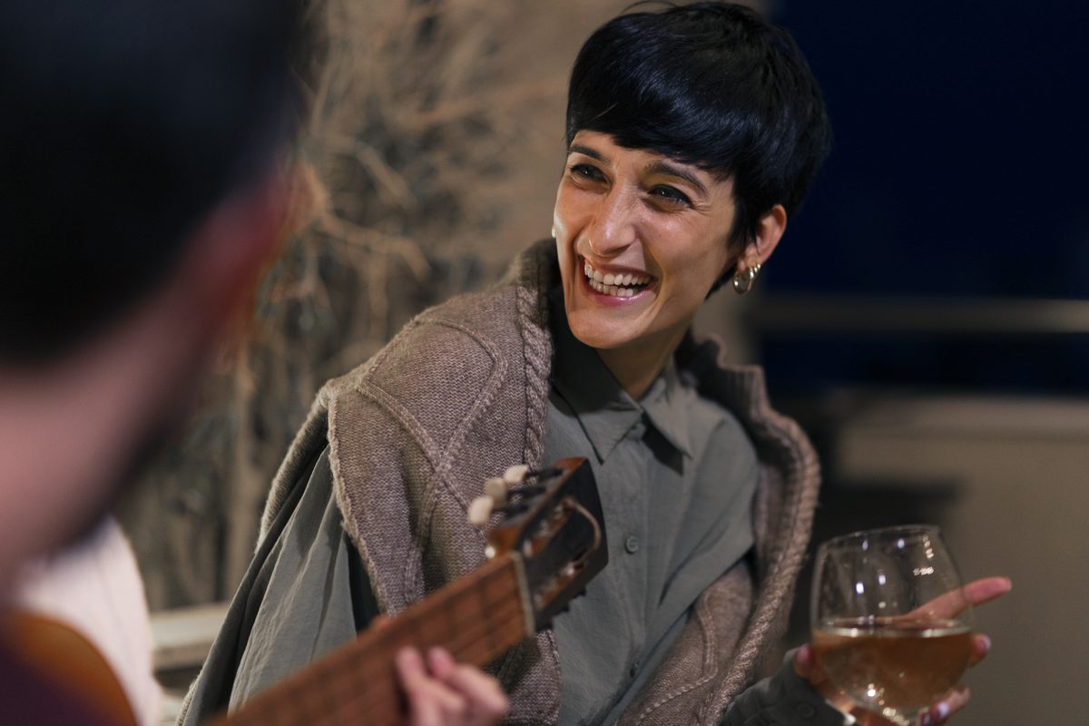 a drink and a laugh