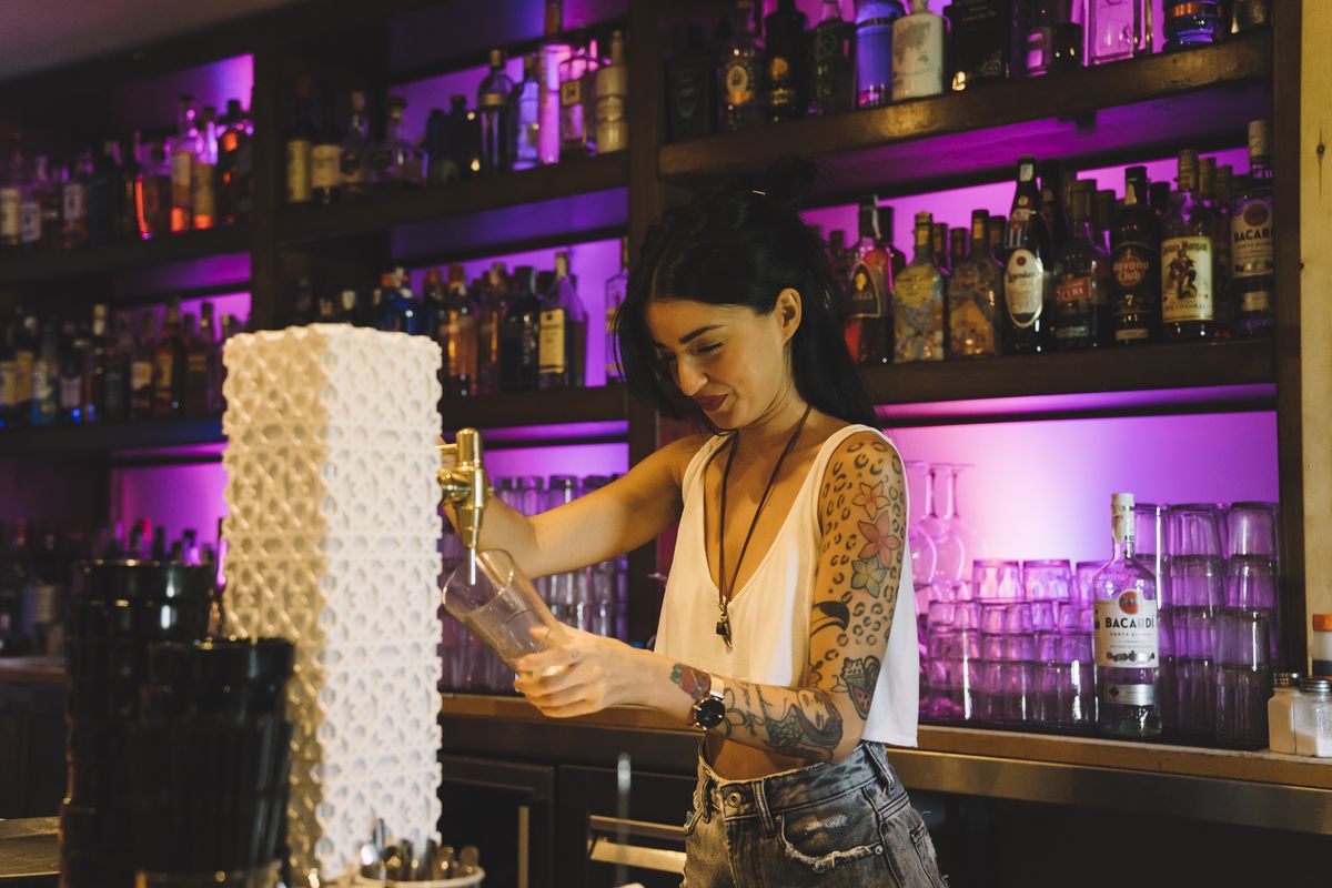 behind the bar