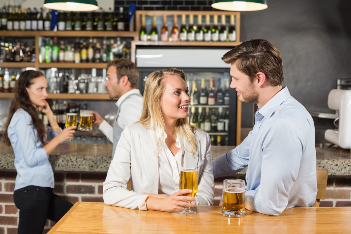 two guests with pints