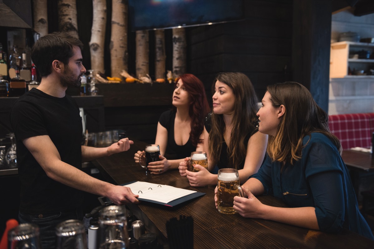 the bar counter, full
