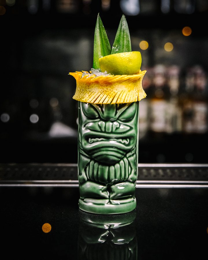 lemon and a carved mug